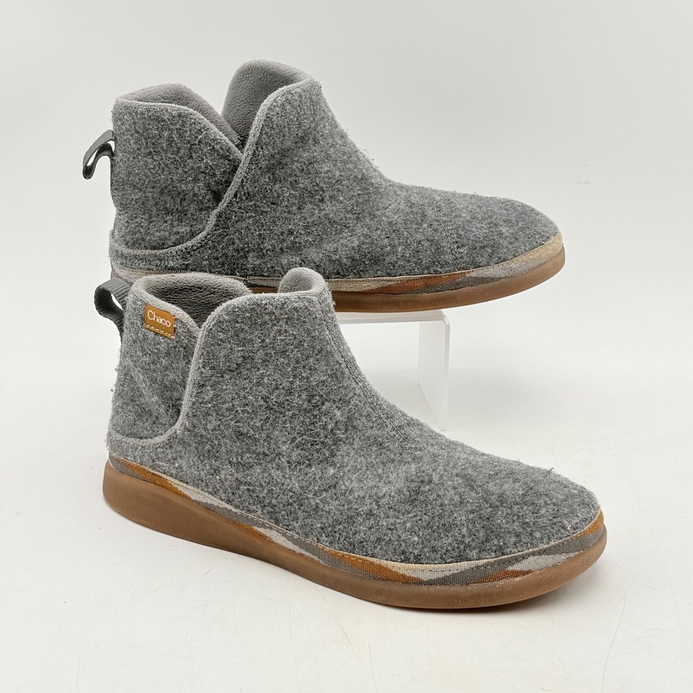 Chaco Womens Sz 8 Revel Felted Grey Heather Slip On Ankle Boots JCH108502